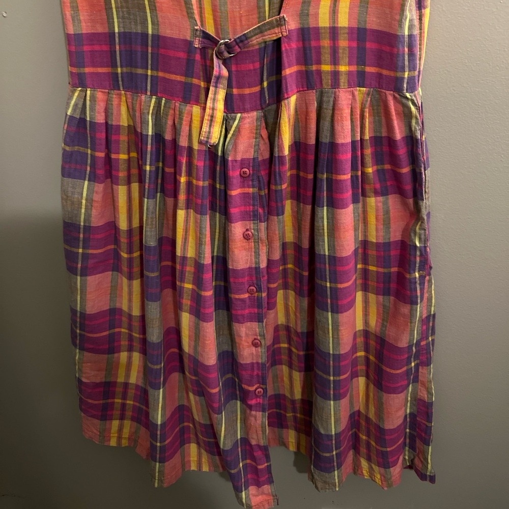 Casual Plaid Midi Dress in Berry & Mustard - Women - Picture 7 of 7